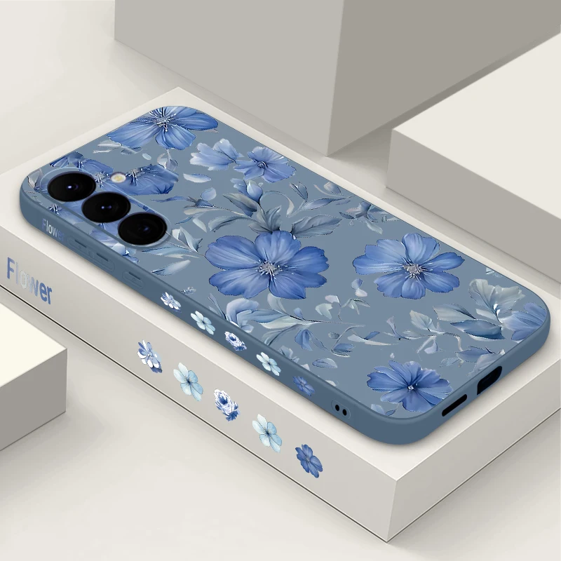 Flowers Plant Pattern Phone Case For Samsung Galaxy S25 S24 FE S24 S22 S23 Ultra Plus A56 A17 A16 A36 A55 A54 A15 5G Soft Cover