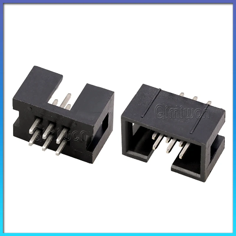 5/10pcs Dip 6/10/20/26/34/40 Pin 2.54mm Pitch Male Socket Straight Idc Box Headers Pcb Connector Double Row 10p/20p/40p/50p Dc3