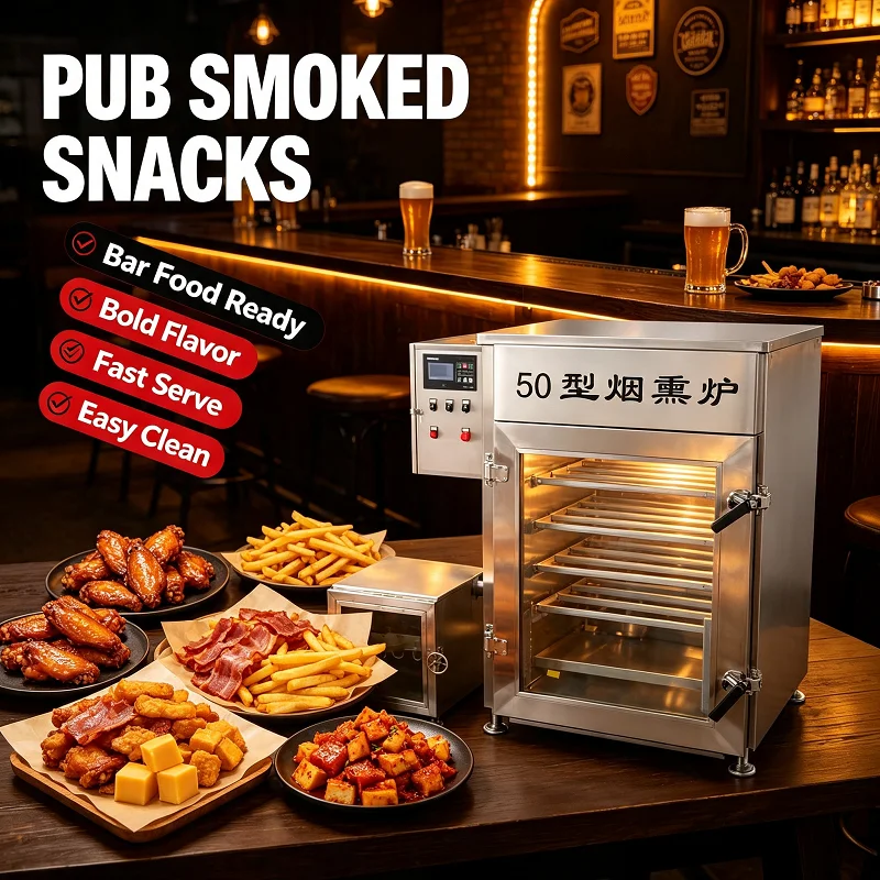 Commercial Electric Smoking Oven for Fish Meat Ham Sausage Chicken Stainless Steel Smoker with Programmable Cooking Cycles