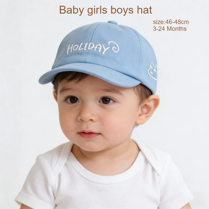 

Baby Soft Brim Baseball Cap 46-48CM 3-24 Months Kids Sun Hat Toddler Boy Girls Spring Summer Thin Adjustable Childrens Visor Hat