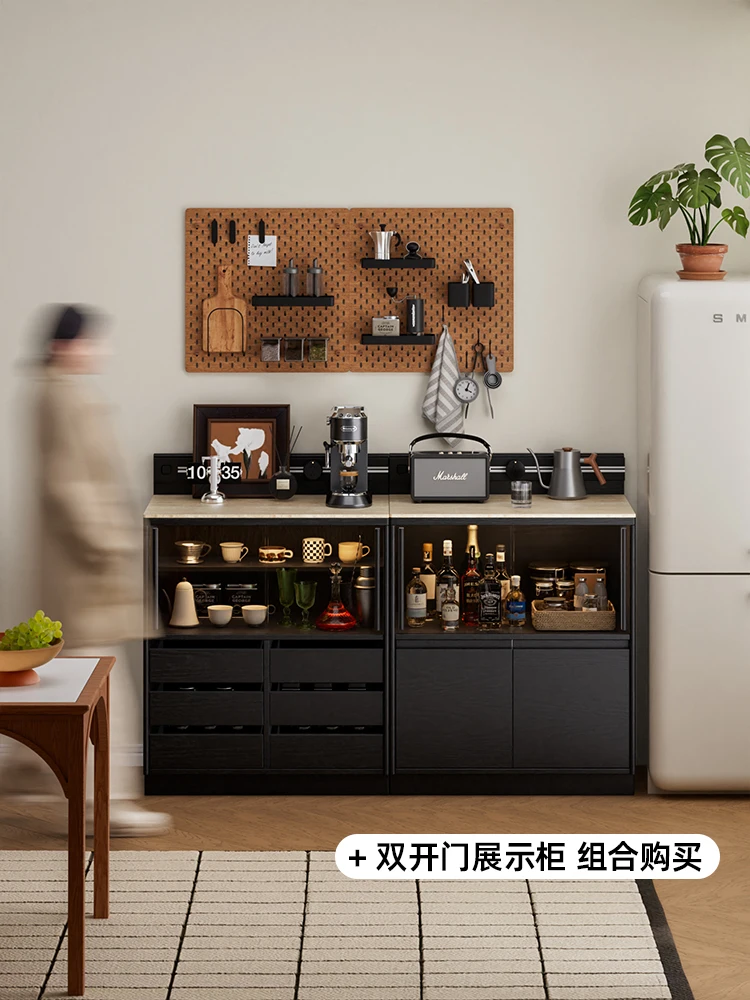 Solid wood dining side cabinet integrated storage cabinet module combination coffee bar integrated cabinet