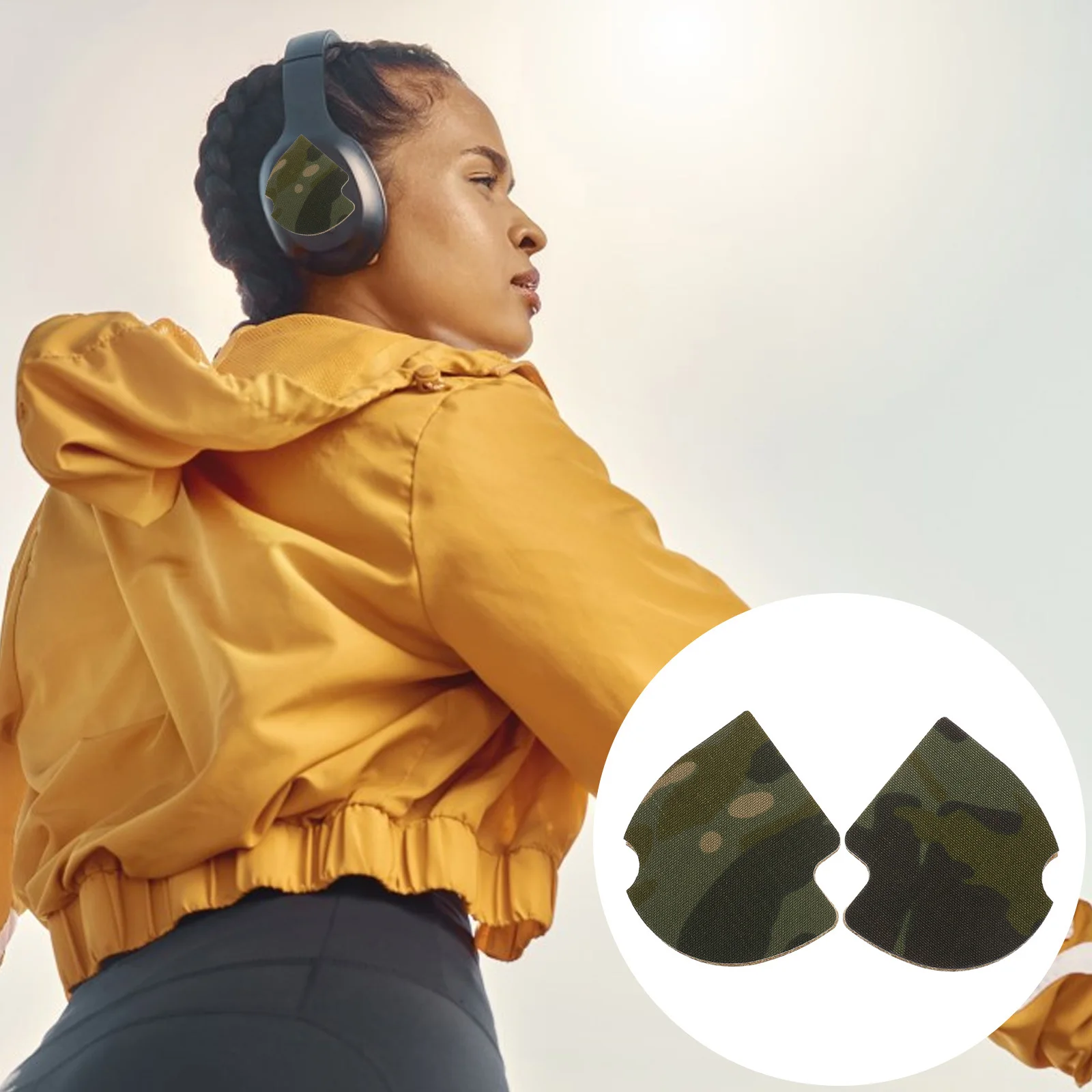 

2Pcs Earphone Tape Sweat Resistant Lightweight Outdoor Sports Stylish Camo Design Comfortable for Workouts