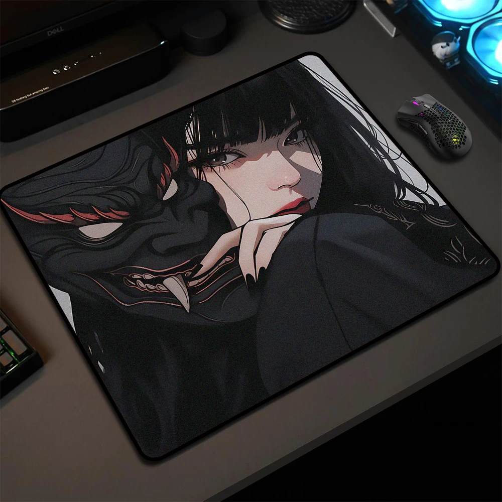 

Gamer Mouse Pad FPS Professional E-Sports Gaming Mousepad Anime Oni Mask Balance Mouse Mat Premium 45x40CM Computer Keyboard Mat