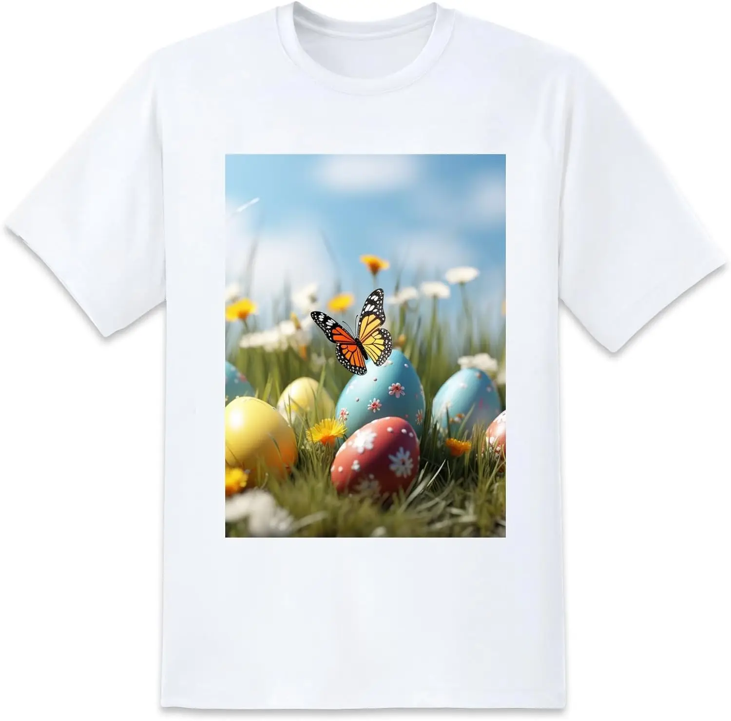 Eggs Mens Black T-Shirts Short Sleeve Crew Neck Women T-Shirt Loose Fit Soft Tees for Men Lightweight X-Small