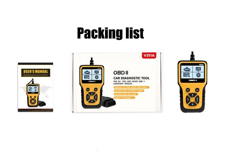 الماسح الضوئي V311A OBD2 هو أداة تشخيصية مناسبة للمركبات التي تتوافق مع بروتوكول OBDII #4