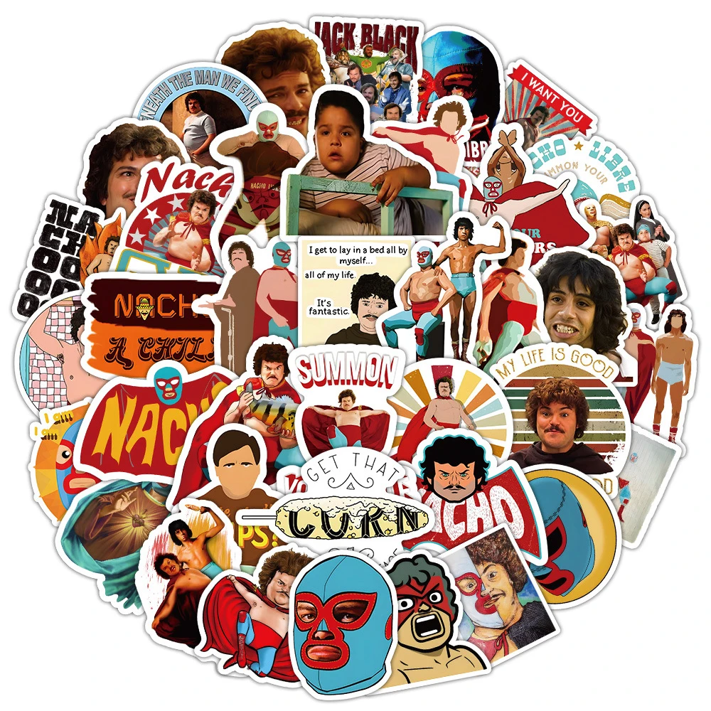 

10/30/50pcs Comedy Movie Nacho Libre Stickers Cartoon Sticker Decoration DIY Phone Suitcase Laptop Fun Graffiti Decals Kids Toy