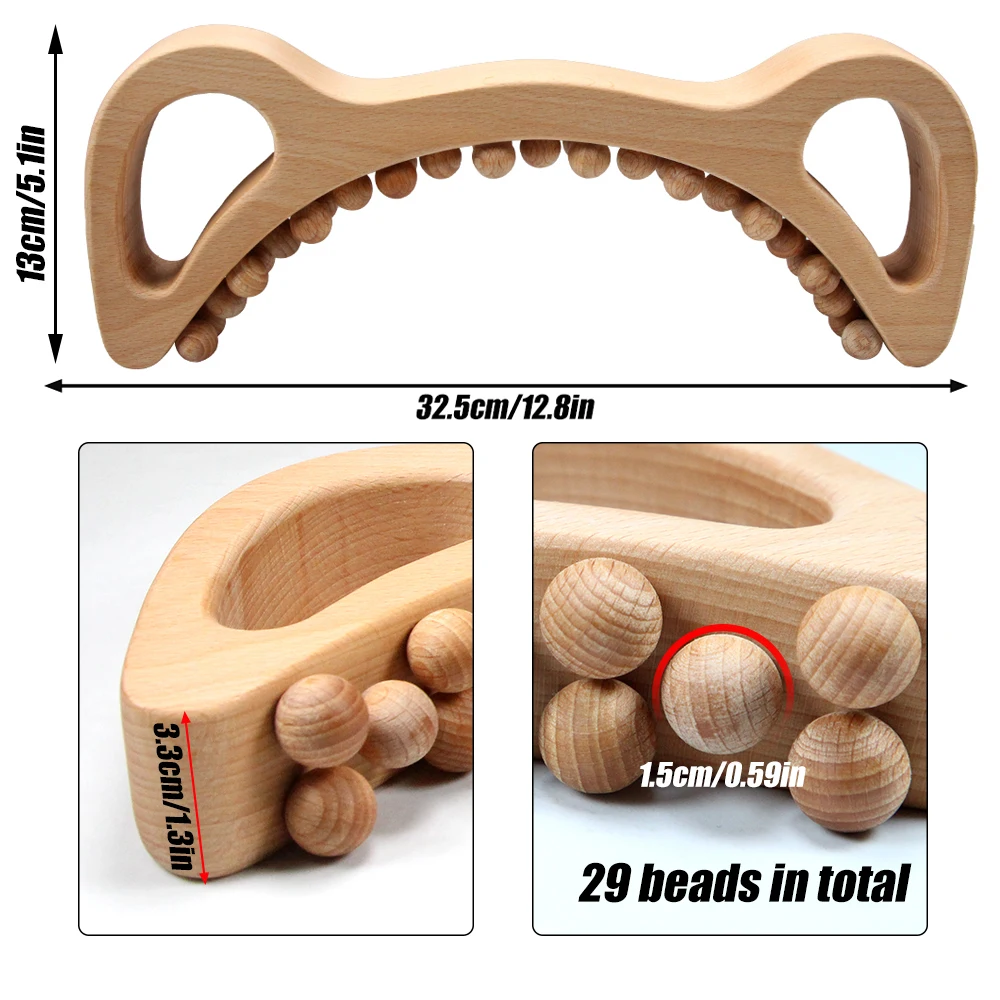 Herramientas de masaje de terapia de madera, cepillo corporal Delgado, Kit de Maderoterapia Colombiana para drenaje linfático, anticelulítico, escultura corporal