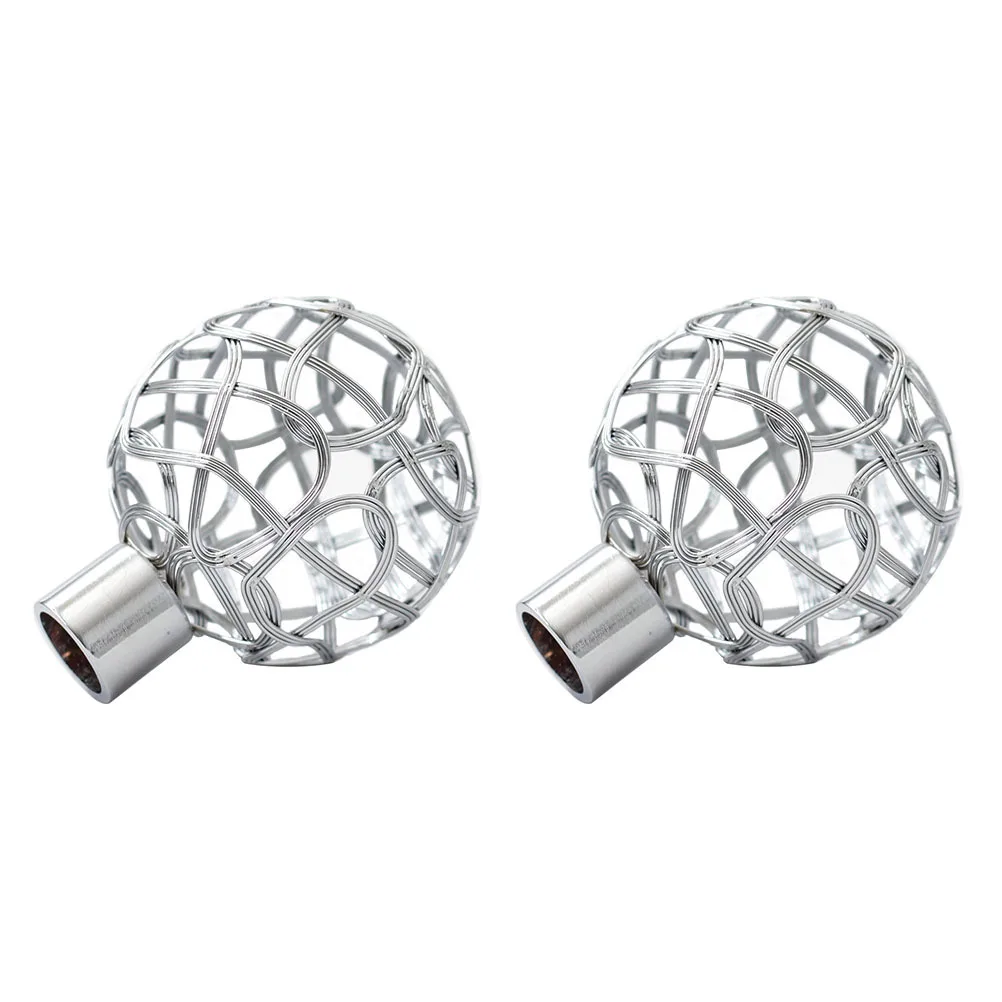 

2Pcs Curtain Rod Decorative Ends Iron Material Simple Chic Design for Home Bedroom Living Room Window Decoration Curtain
