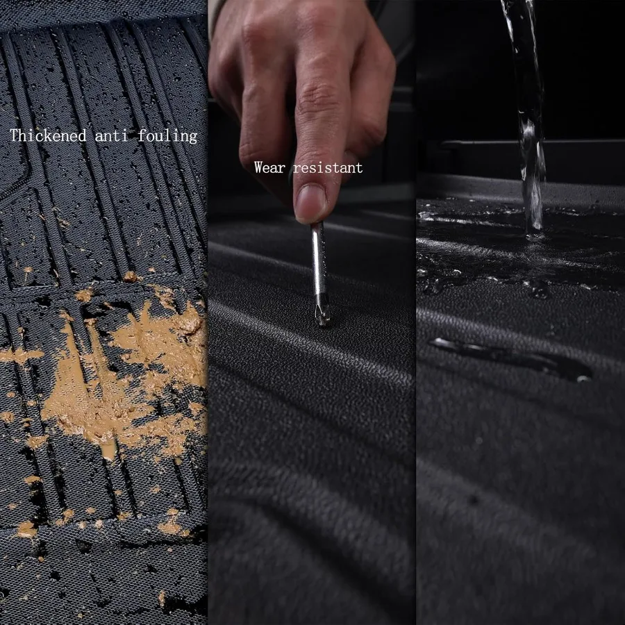 الحصير الكلمة حصيرة صندوق السيارة مع مسند الظهر حماية ل 2024 2025 كيا EV9 7 مقاعد 2 صف مقعد غير 6 مقاعد نسخة TPE جميع الأحوال الجوية