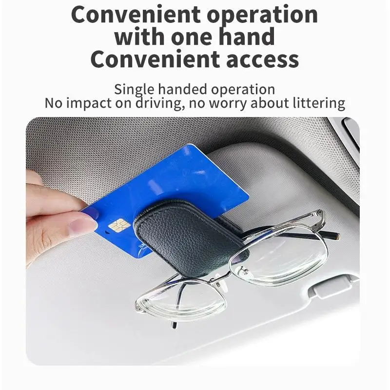 /Vly/Car Sunglasses Holder Magnetic Eyeglass Hanger Clip Magnetic Leather Eyeglass Hanger Clip Car Accessories Universal