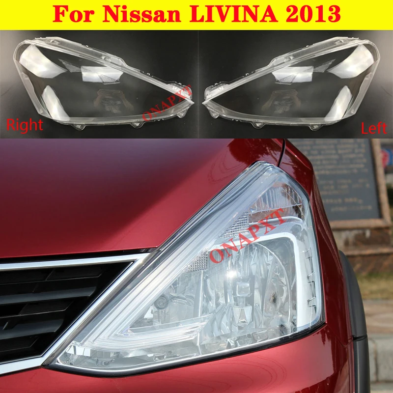 

Car Light Caps Transparent Lampshade Front Headlight Cover Glass Lens Shell Cover For Nissan LIVINA 2013