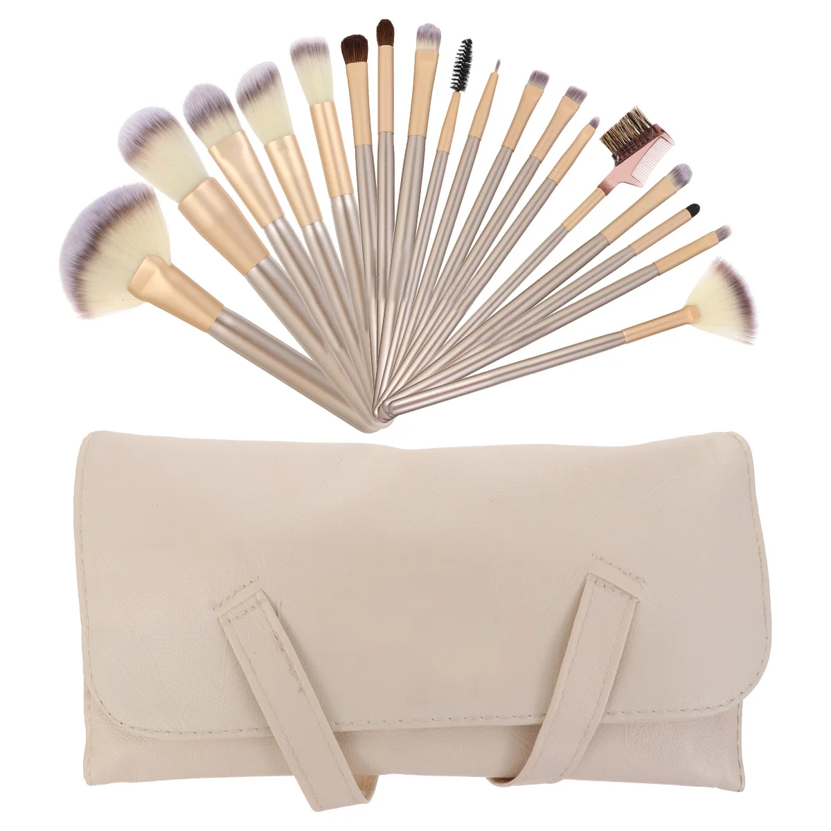 

18 Pcs Makeup Brush Set Soft Fibers Wooden H For Powder Foundations Cosmetics Eye Shadows Safe Daily Use Easy