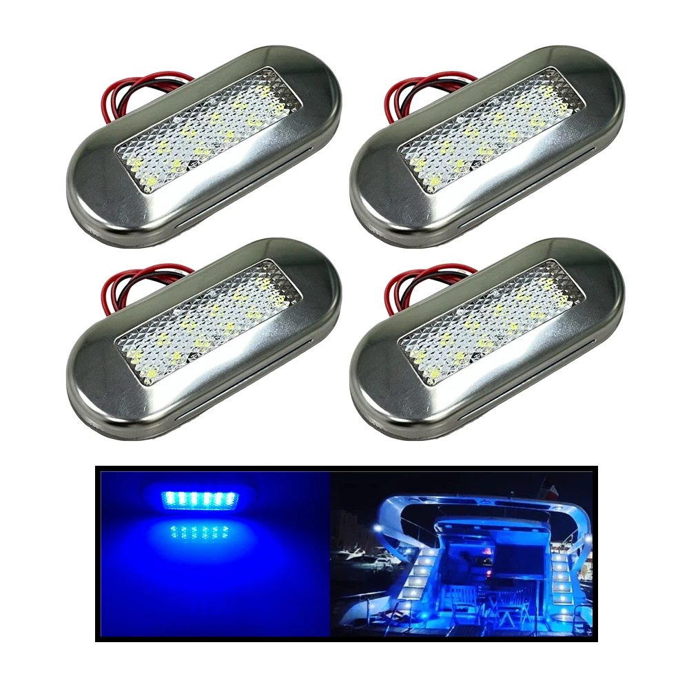 4Pcs Marine Stair Light Ambient Light Boat Lights LED 12V Waterproof RV Motorhome Interior Lamp Yacht Accessories Parts