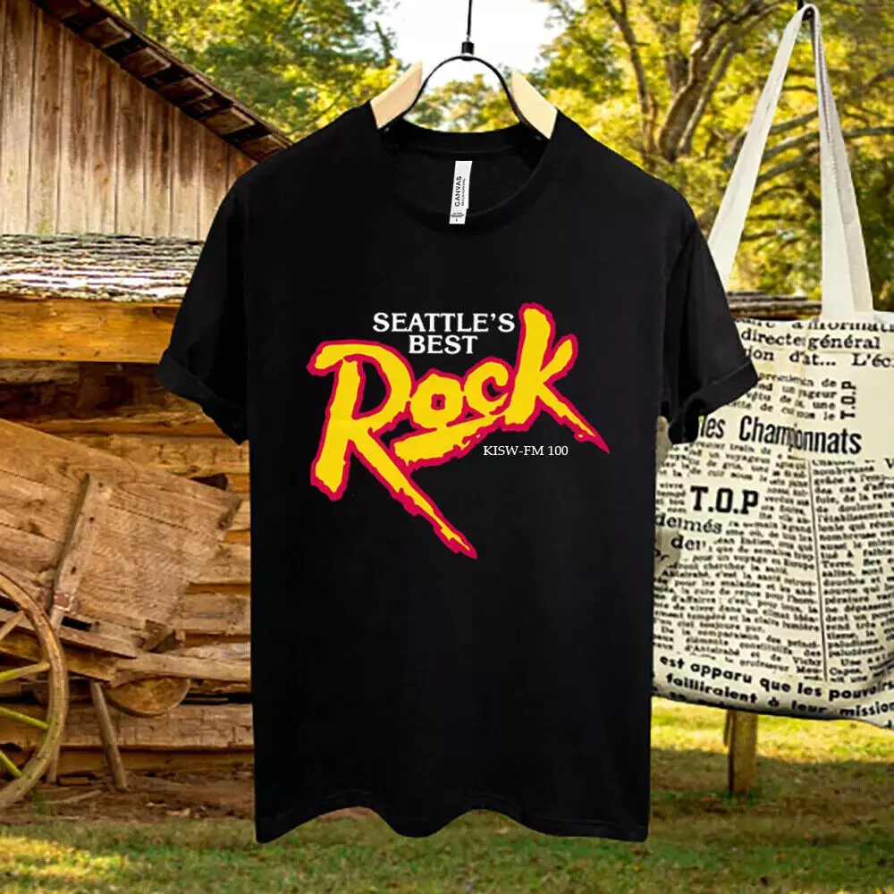 ロック99.9ラジオTシャツ、fm kisw seattletime、ベスト、100