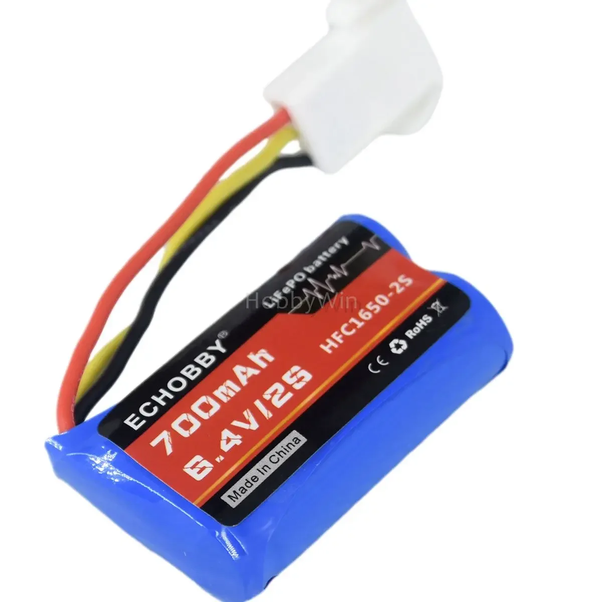 6.4V 2S 700mAh HFC16500 LiFePO Battery EL4.5 3P female plug for RC Car Truck Boat