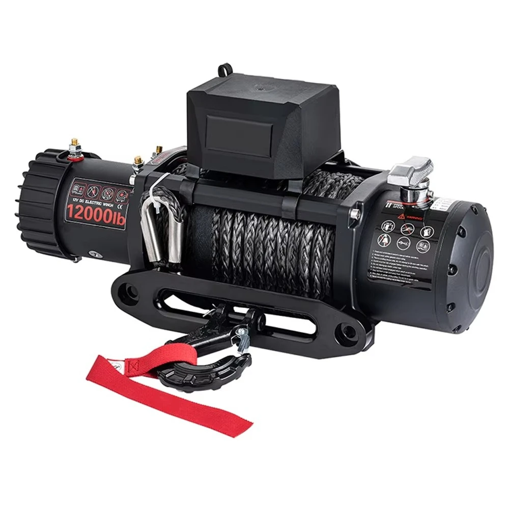 4X4 ونش سحب هوك 12000Lbs الثقيلة قارب كهربائي شاحنة الحرية ونش خط مع تحكم دائم الصلب حبل 12 فولت/24 فولت بيع #1
