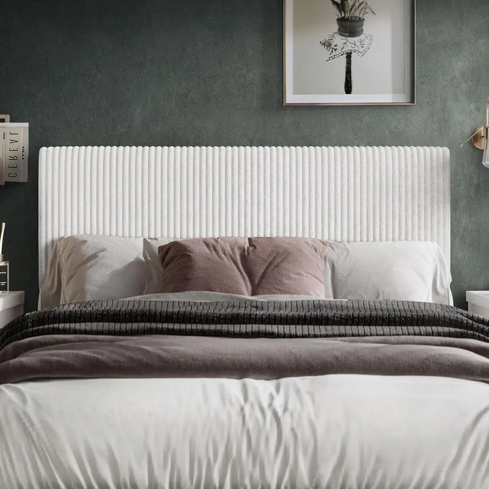 

White Velvet Corduroy Adjustable Sofa Bed with Upholstered Comfort