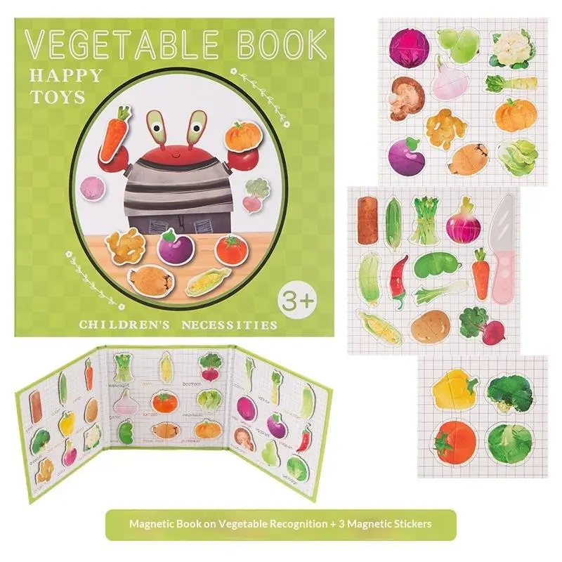 Cute Cartoon Magnetic Sticker Book For Kids - Reusable Puzzle Book Early Education Advanced Baby Toy Gift For Child Age 2-4 Gift