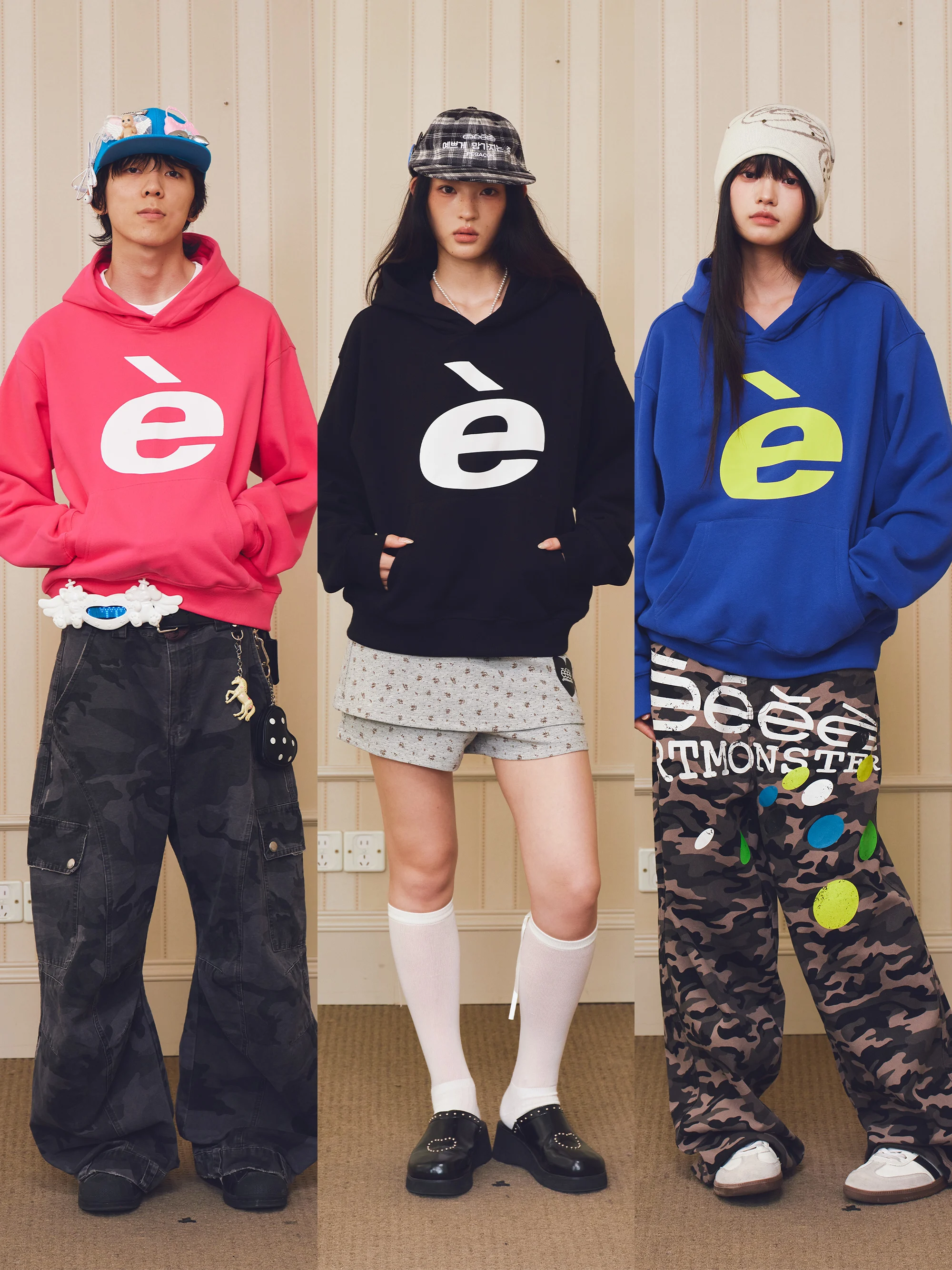 Street Style Basic Logo Print Hoodie Sweatshirt Loose Fit Unisex Standard Edition Long Sleeve Autumn Wear Eeee Original Design