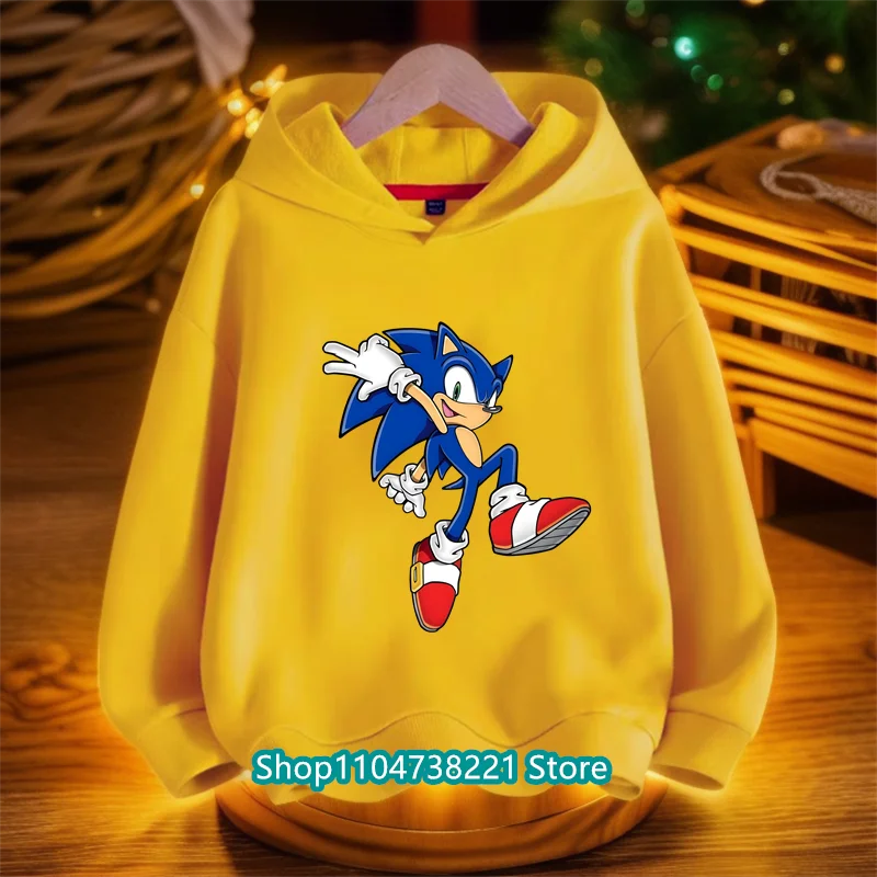Hot Sale Kid Printed Children's Clothing Kids Hoodie Boys Girls 4-14Year Sweatshirt Cute Autumn Hoodies Sonic Pullover Coat
