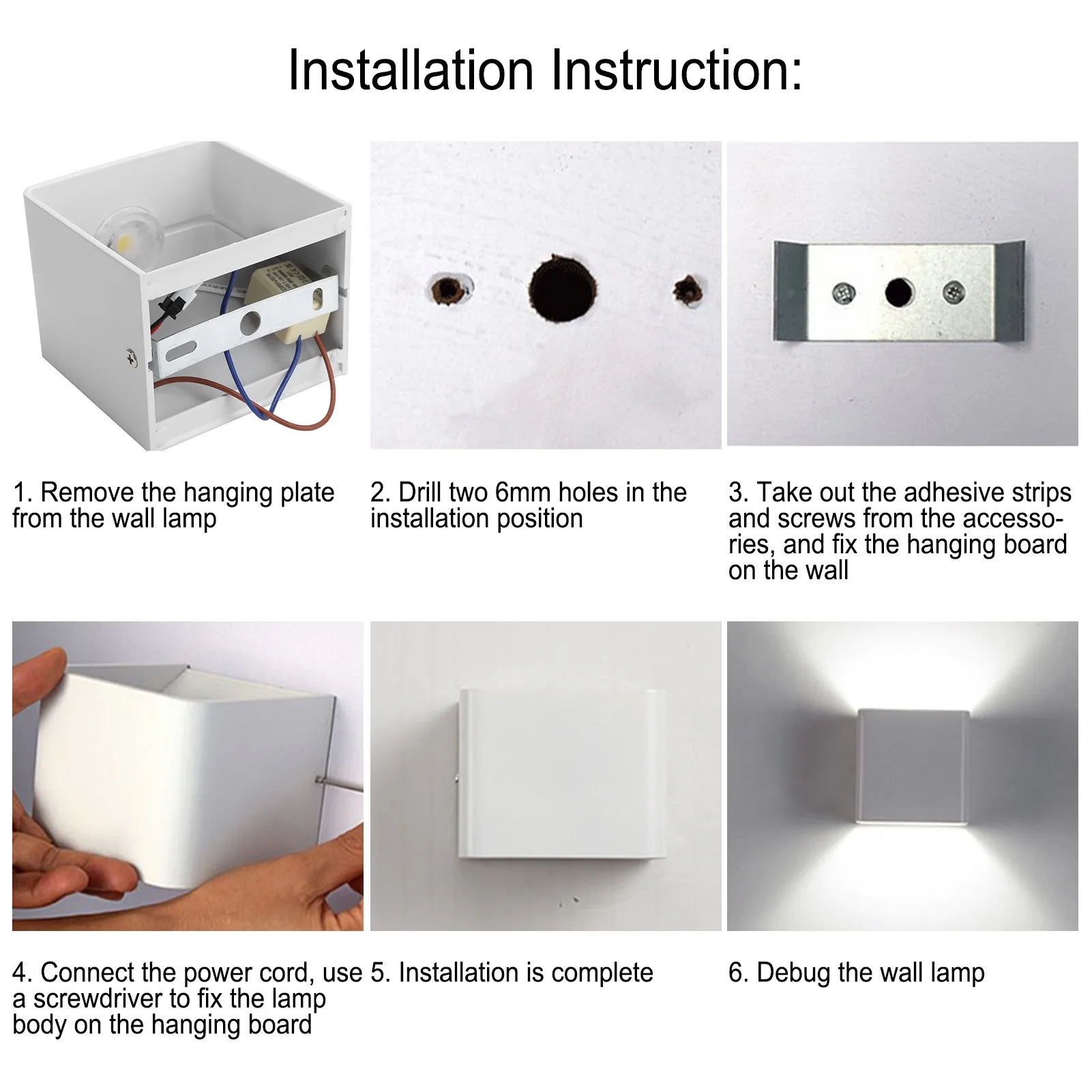 LED Wall Light Outdoor Waterproof IP65 Porch Garden Wall Bedroom Bedside Lamp AC85‑265V 3WWhite Shell Cold White Light