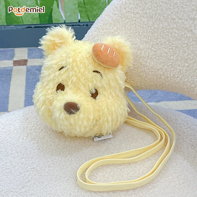 Nuevo y Original Bolso Bandolera de Peluche de Winnie the Pooh de Disney, Monedero de Dibujos Animados, Porta Tarjetas, Portátil, para Niñas, Regalo de Cumpleaños, en Stock