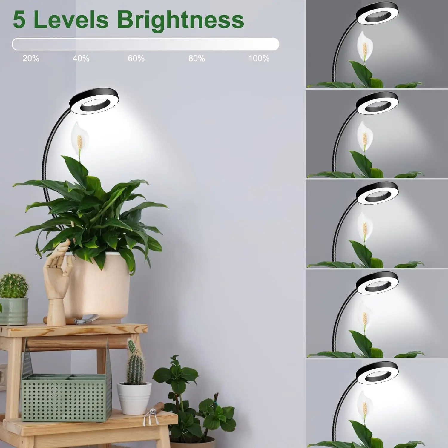 LED Plant Growth Lamp USB Indoor Greenhouse Flower Seedling Plant Lighting Dimmable Led Grow Light Timing Control 3/9/12Hours