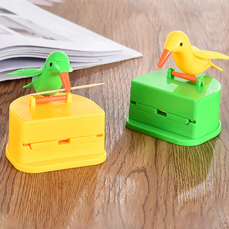 Little Bird Toothpick Box Automatic Press Type Picktooth Holder Kitchen Bar Supplies  Dispenser Desktop Decorations