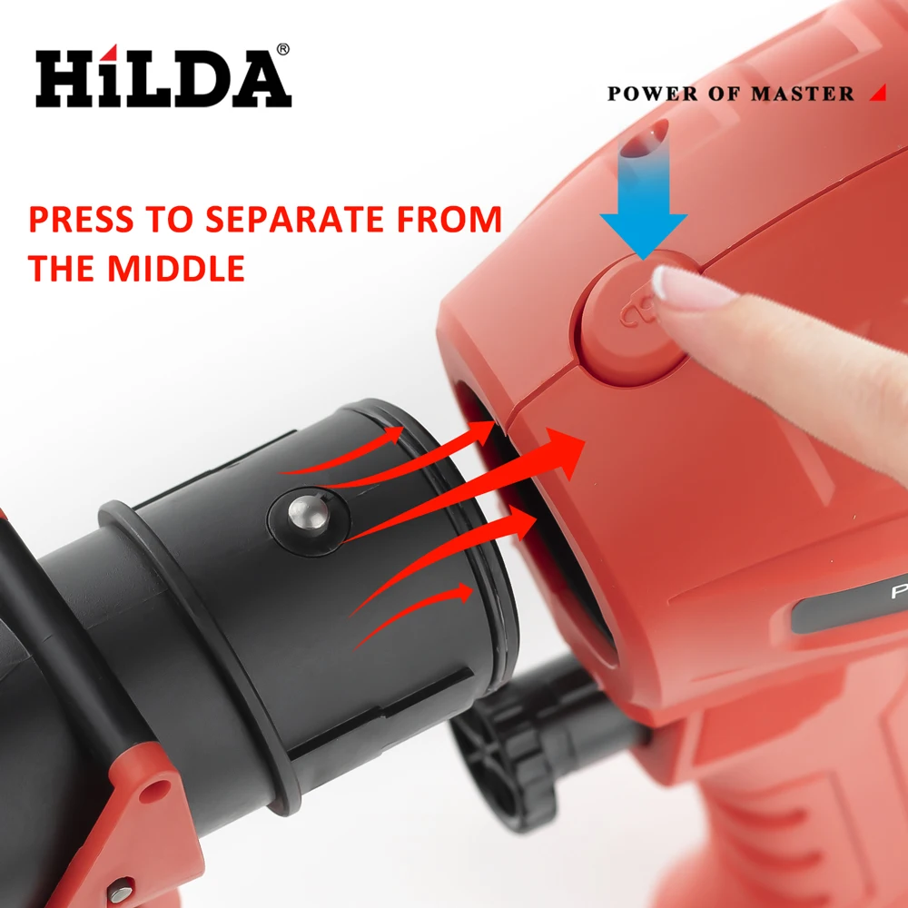 HILDA 800ML Electric Spray Gun Paint Sprayer High Power Tool Spray Truck Household Red Electric Spray Gun