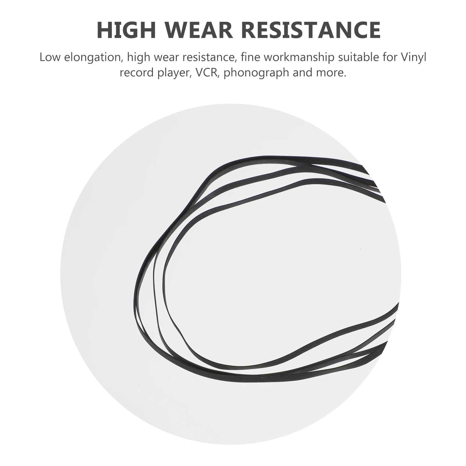 

4 Pcs Turntable Belts Vinyl Phonograph Replacement Rubber Smooth Surface Low Elongation Uniform Thickness Record Player VCR DJ