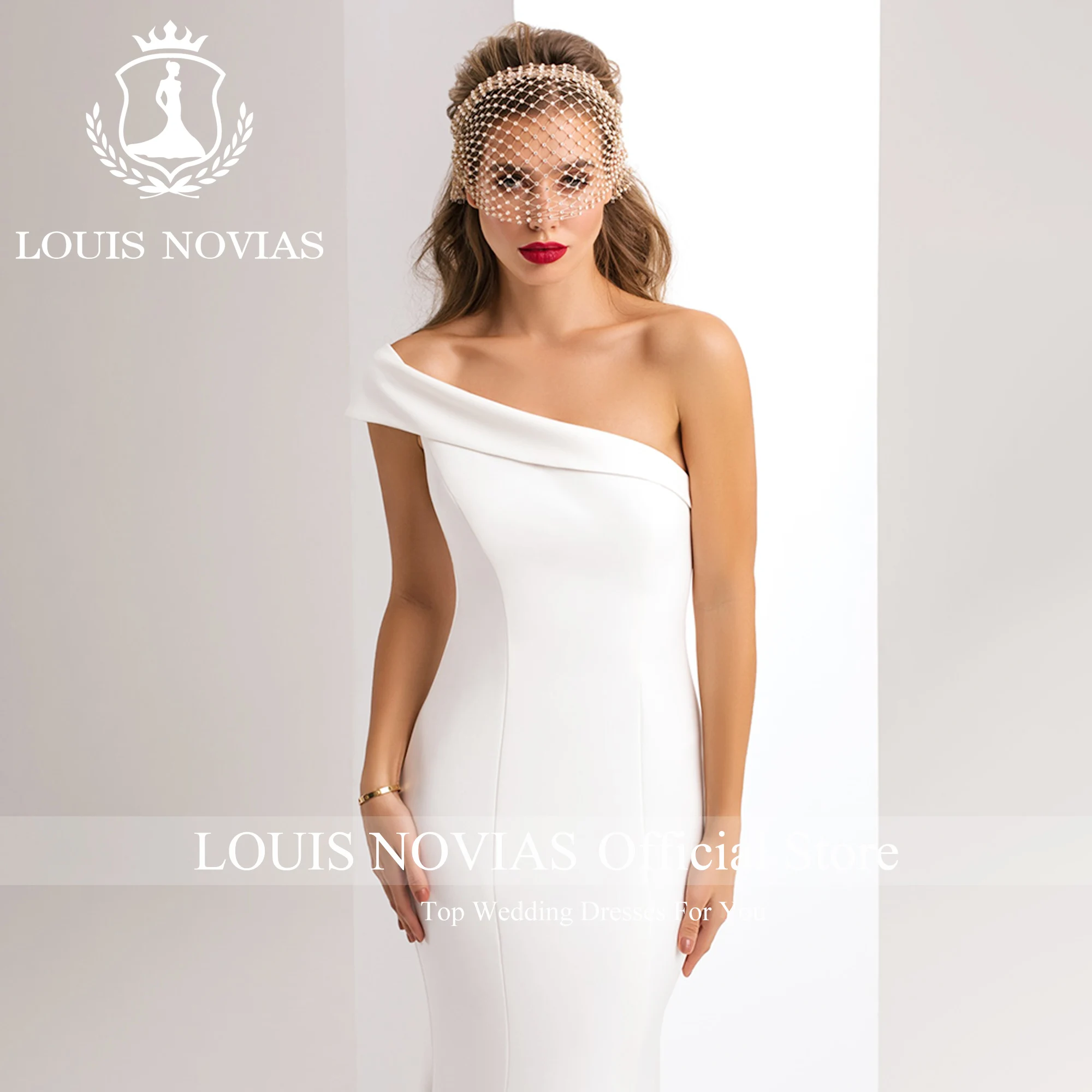 Louis novias 2 em 1 vestido de casamento sereia com jaqueta sexy barco pescoço destacável trem bainha tule vestido de casamento vestidos de novia