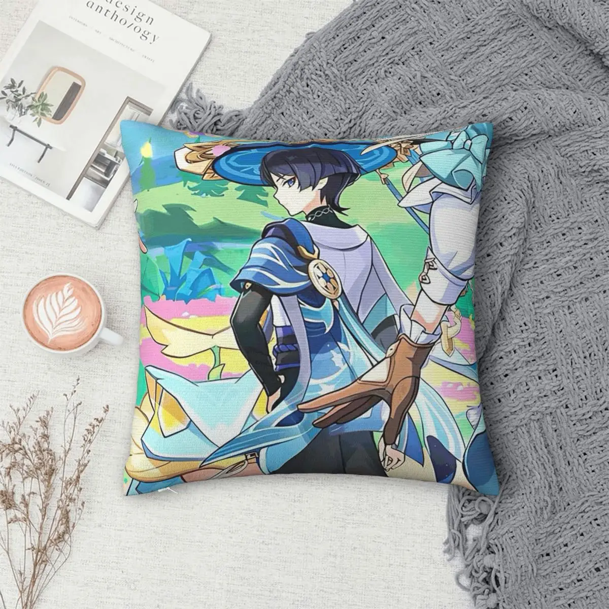 Scaramouche And Wanderer Game Square Pillowcase Cushion Cover Pillow Case Throw Pillow Cover for Home Bedroom Car