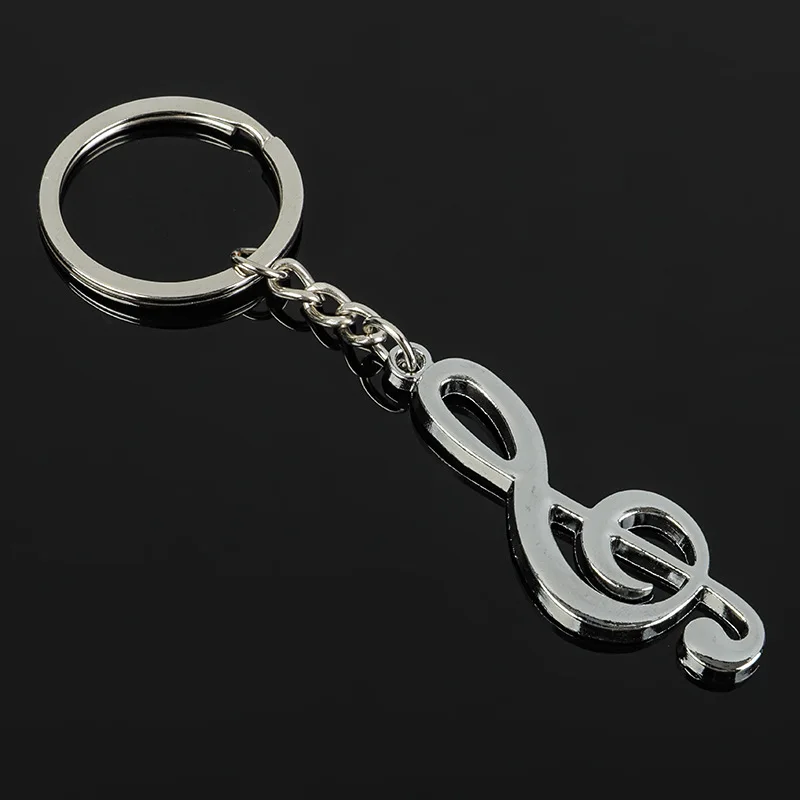 Hot New Metal Musical note Key chain Cool Luxury Car Key Ring Musical Bag pendant Keychains Music Score For Gift jewelry