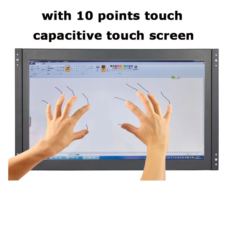 Imagem -03 - Zhixianda Monitor de Toque Capacitivo Open Frame Tela Industrial Caixa de Metal Hdmi Vga Bnc av Entrada Usb 1920x1080 156 Polegadas