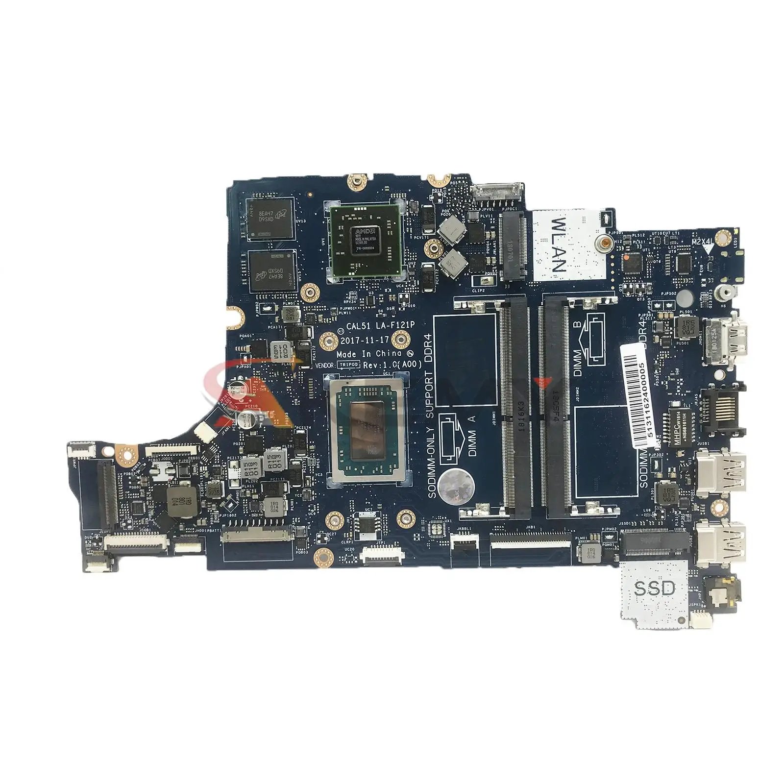 For DELL Inspiron 5575 5775 Notebook Mainboard LA-F121P R3 R5 R7 CAL51 01N0P9 0PV8CV 0GMXP8 09XH0N 0R9NMC Laptop Motherboard