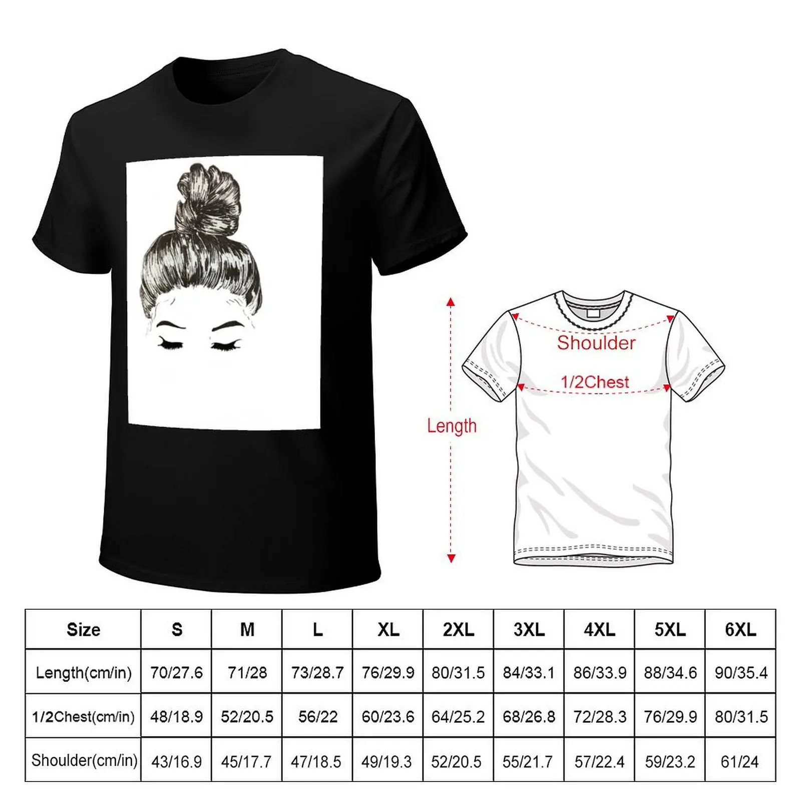 Messy Bun T-Shirt Utility Work Short Sleeve Top