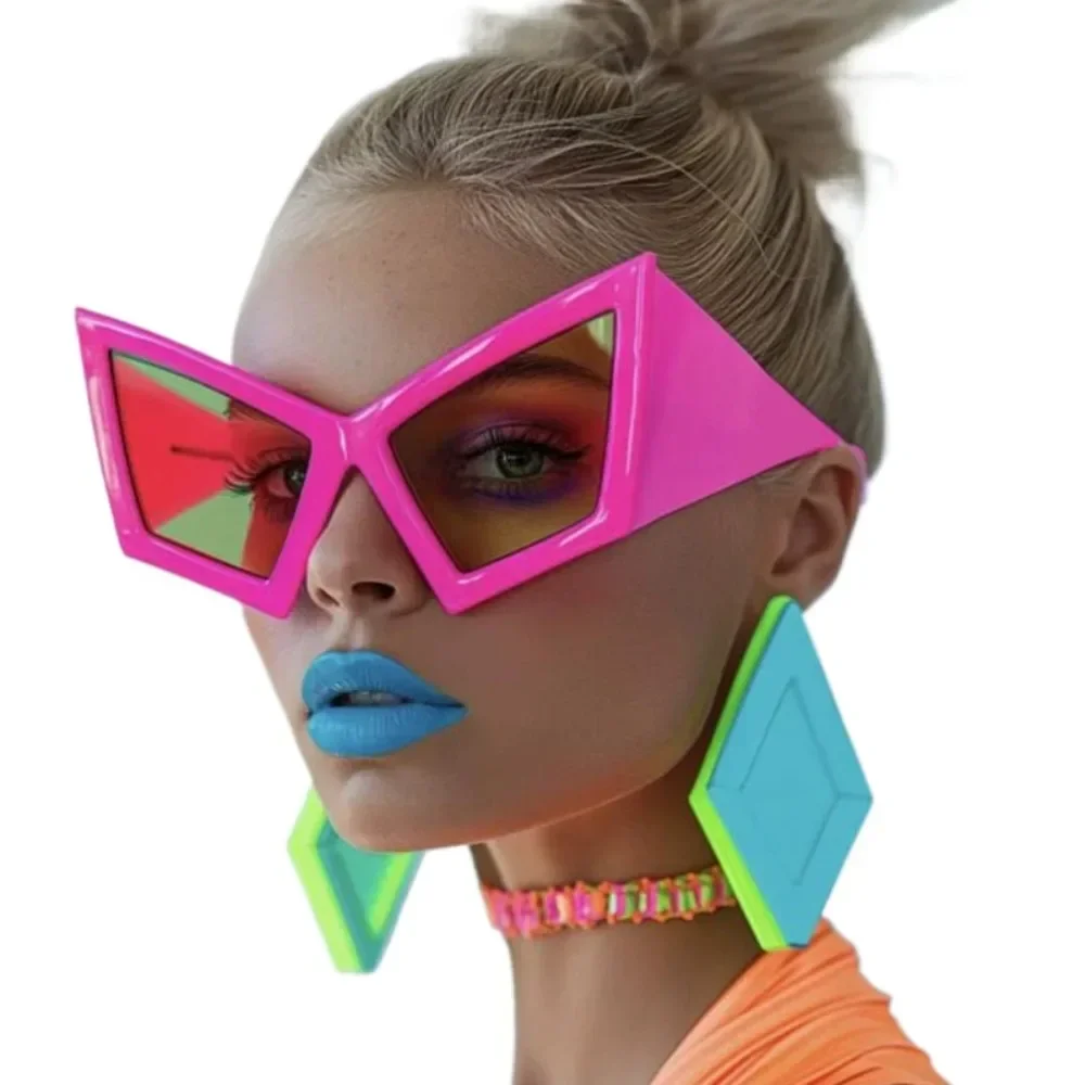 대형 고양이 눈 선글라스 성인 레트로 펑크 빅 프레임 특수 모양의 음영 맞춤형 비치 선 스크린 패션 선글라스