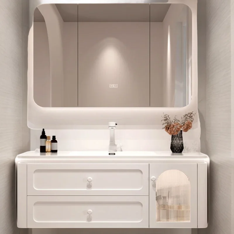 Furniture Luxury Space Saving Bathroom Cabinet Locker Double Washbasin Corner Small Closet Storage Salon Station Narrow Shelf Wc