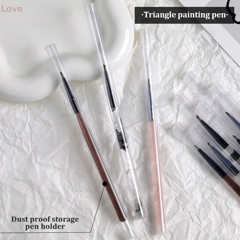 [L & P] 1 قطعة فرشاة الثلاثي رسومات أظافر فرشاة القلم نصائح ثلاثية الأبعاد نمط العلاج بالضوء جل الأشعة فوق البنفسجية من الإكليريك لتقوم بها بنفسك أدوات مانيكير