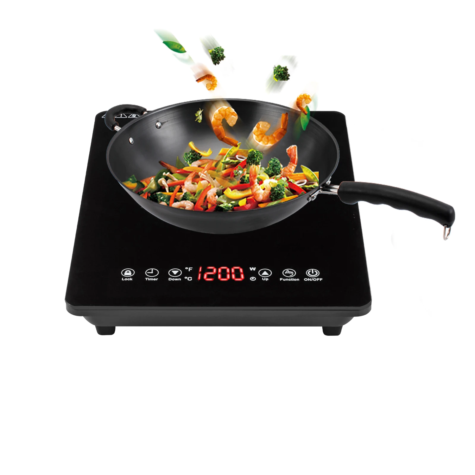 Sweetmile Cooktop induksi portabel, Sensor 1800W induksi sentuh pelat panas kompor listrik dengan kunci keamanan anak-anak