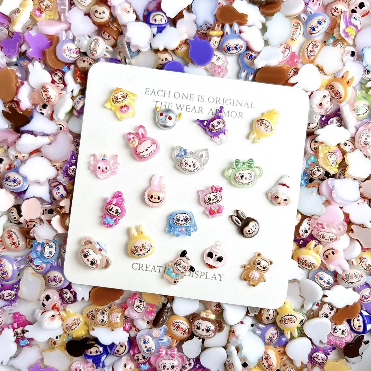 

30PCS Cute Cartoon With Facial Expressions Resin Small Animal Nail Charms Kawaii Mini Rabbit Nail Art Decoration DIY Crafts