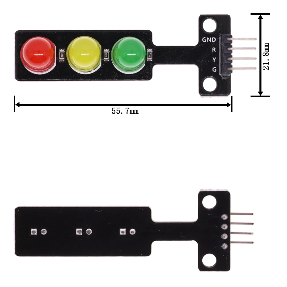 5PCS 5V Traffic Light LED Display Module 5mm Red Yellow Green LED RGB -Traffic Light for Traffic Light System Model