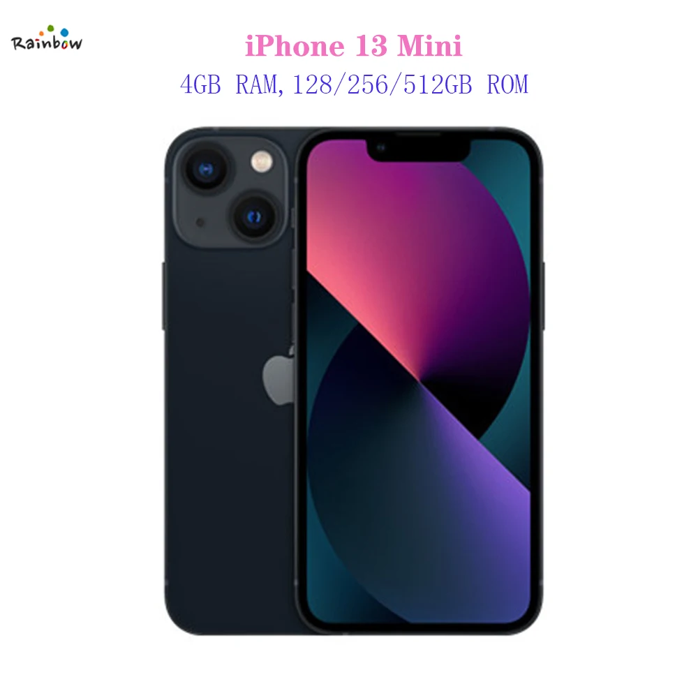 Apple-smartphone iPhone 13 mini, 128GB/256GB/512GB, 5G, LTE, NFC, IOS, A15, Bionic, Hexa Core, 5,4 pulgadas, Dual, y 12MP 12MP, 4GB de RAM