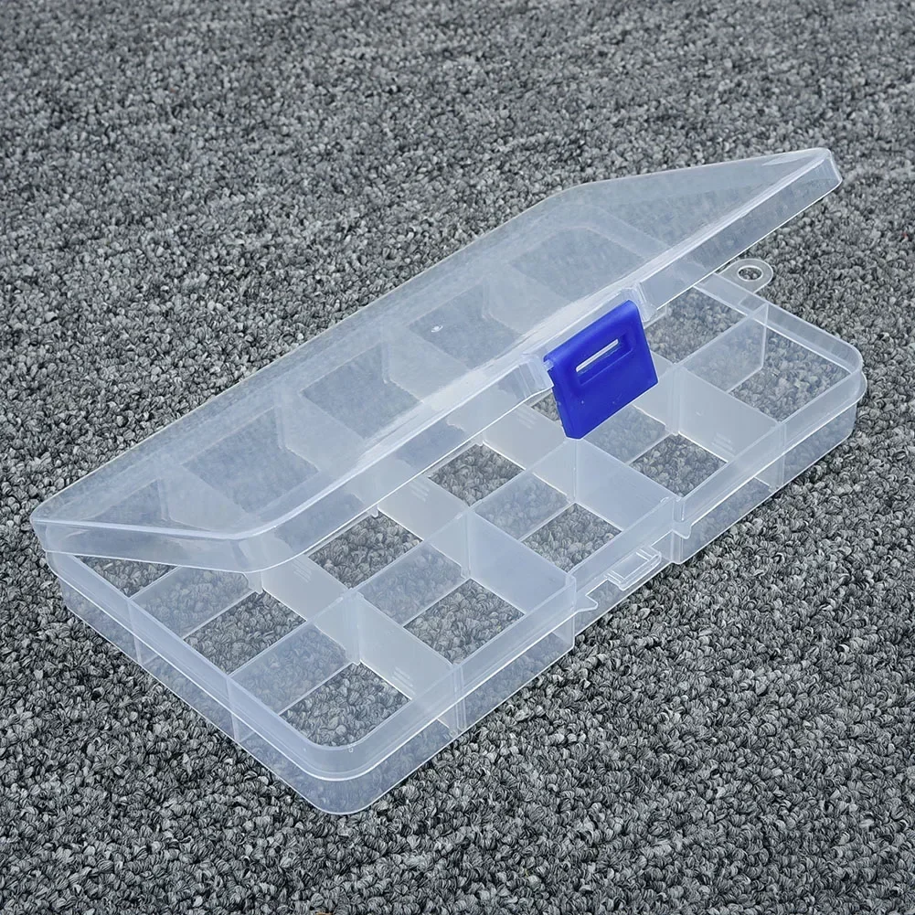 

10/15/24/36 Transparent Plastic Storage Organizer Compartment Adjustable Container Box For Jewelry Button Rectangle Box Case