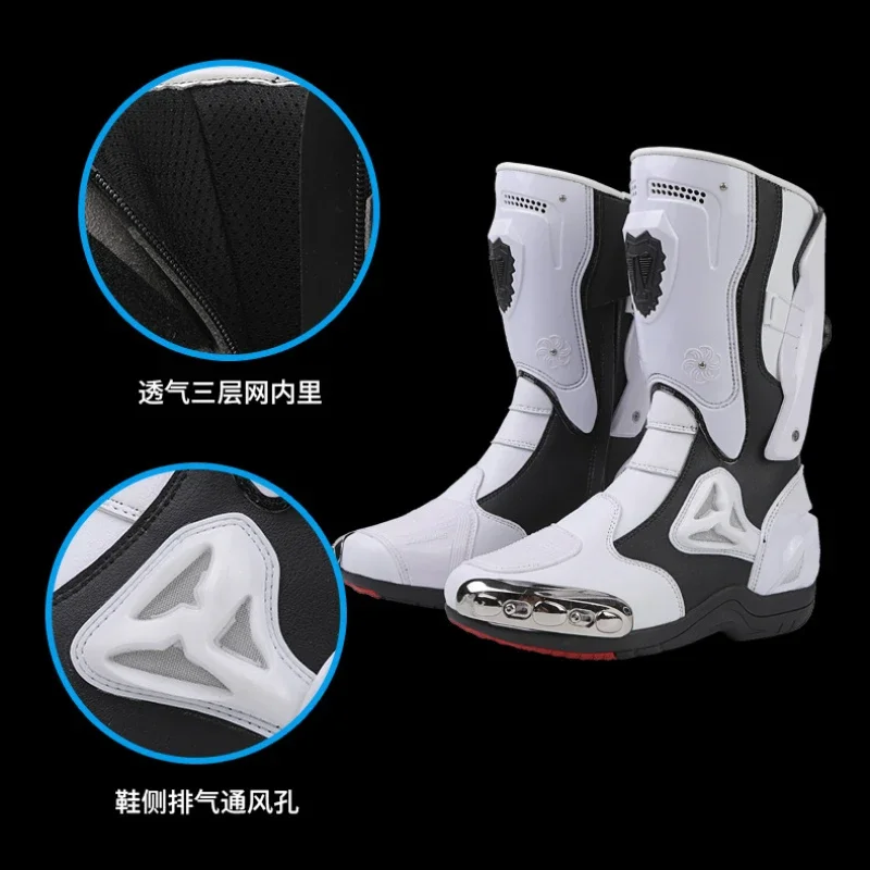 Four Seasons New Motorcycle Riding Shoes Motorcycle Rider Off Road Waterproof Anti Slip Wear Resistant Racing Short Boots