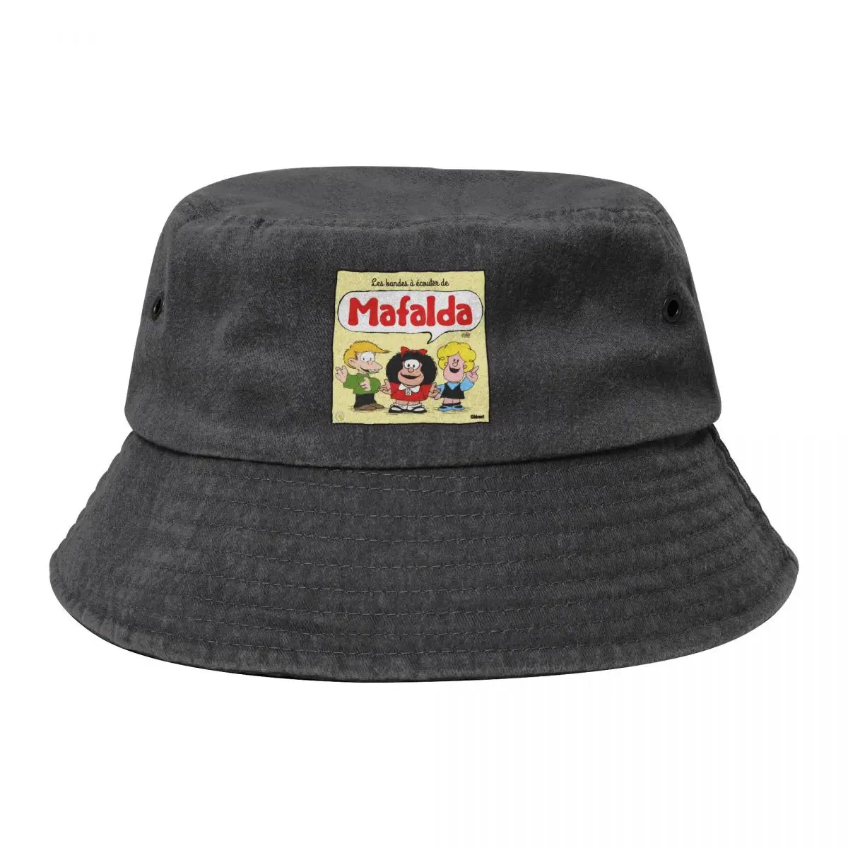 

Mafalda Cowboy Denim Fisherman Hat With Printing