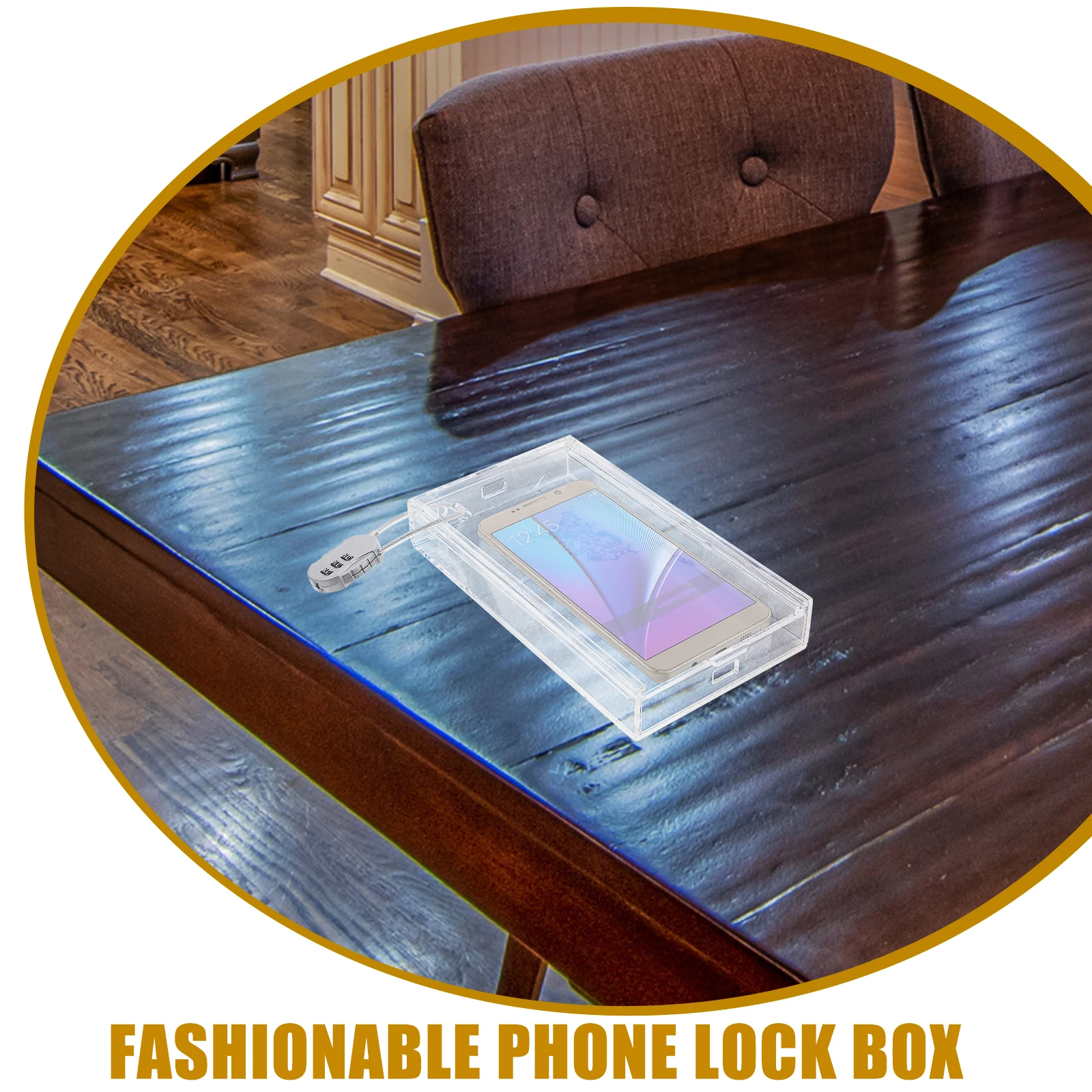 Phone Lock Box Transparent Acrylic Storage Container 18x10x2cm Fingerprint Key Locker for Students Practical Cellphone Jail