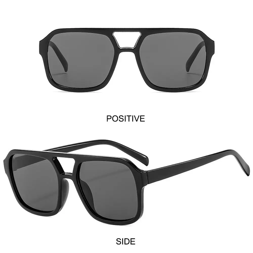 Retro Ins Style Square Aviation Sunglasses UV400 Protection Black Shades Big Frame Sun Glasses for Women & Men