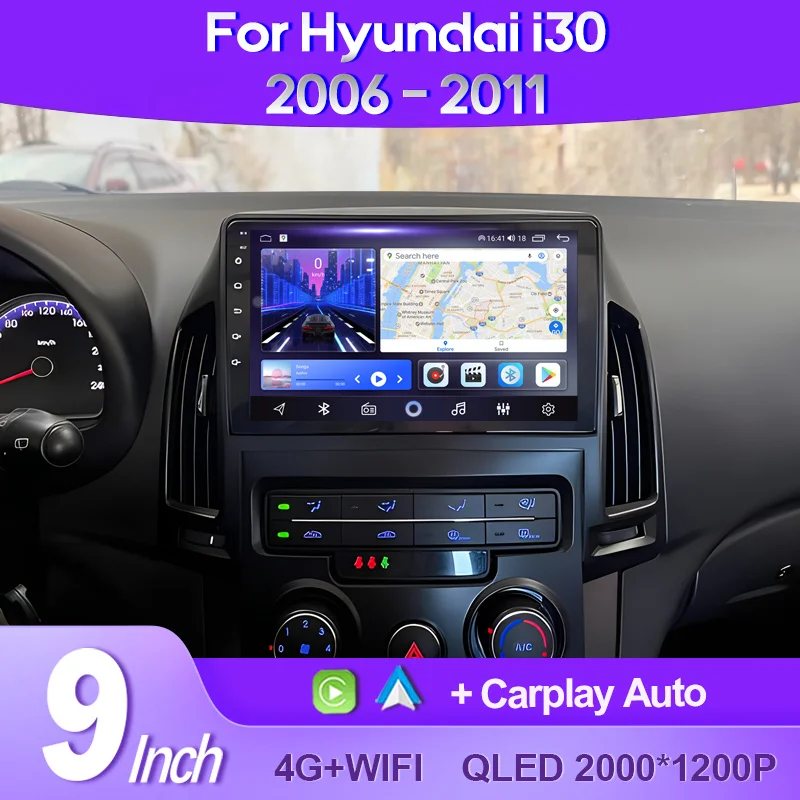 

QSZN For Hyundai i30 2006-2011 MANUAL AC 2K QLED Android 13 Car Radio Multimedia Video Player GPS AI Voice CarPlay 4G Navigation