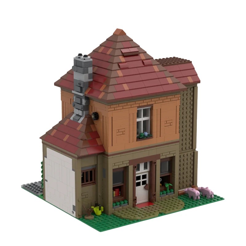 MOC Modular Architecture Series เมดิเตอร์เรเนียน Holiday House DIY ประกอบ Building Block อิฐปริศนาของเล่นสําหรับของขวัญเด็ก